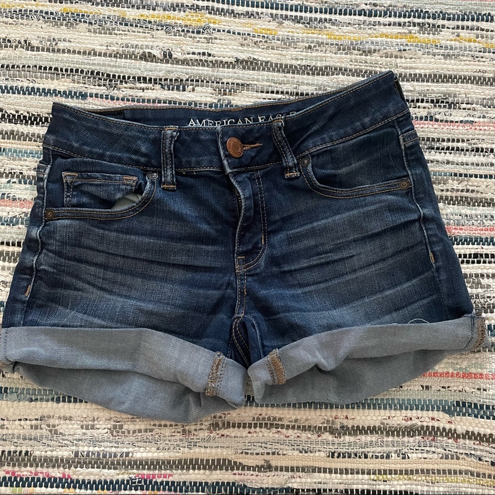 American eagle midi jean shorts size 4